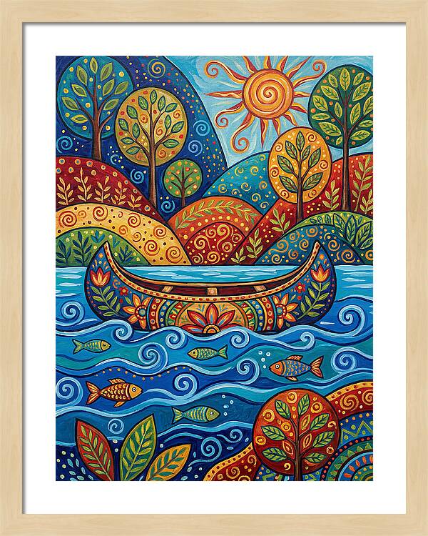 Canoe Among Vibrant Nature