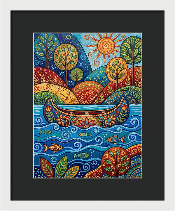 Canoe Among Vibrant Nature