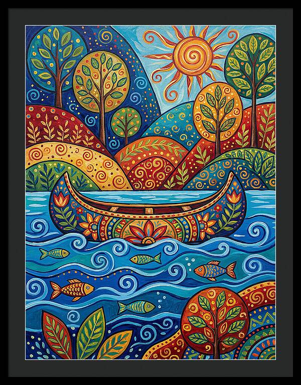 Canoe Among Vibrant Nature