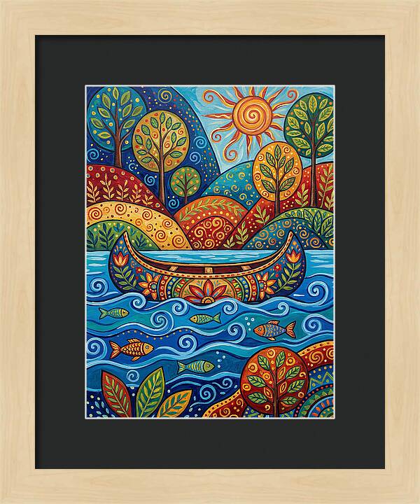 Canoe Among Vibrant Nature