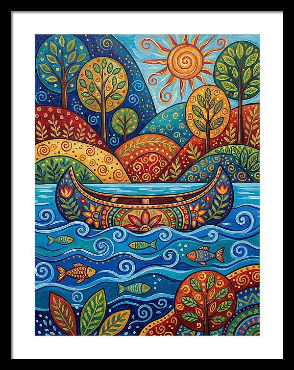 Canoe Among Vibrant Nature