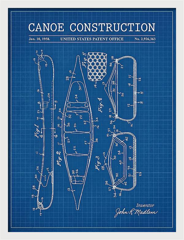 Canoe Blueprint Patent Us2926363a
