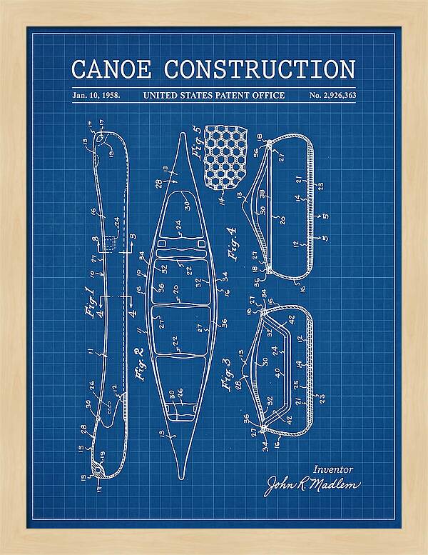Canoe Blueprint Patent Us2926363a