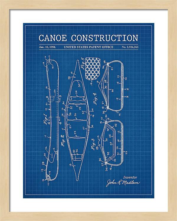 Canoe Blueprint Patent Us2926363a
