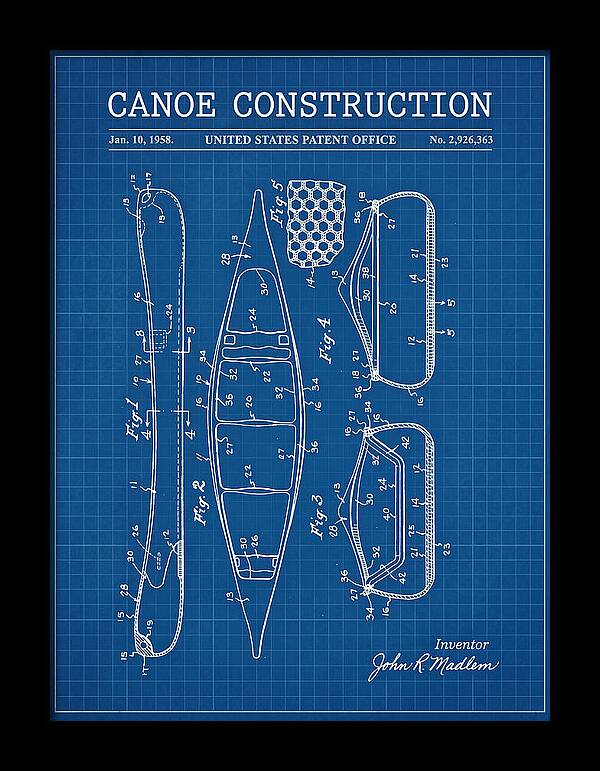 Canoe Blueprint Patent Us2926363a