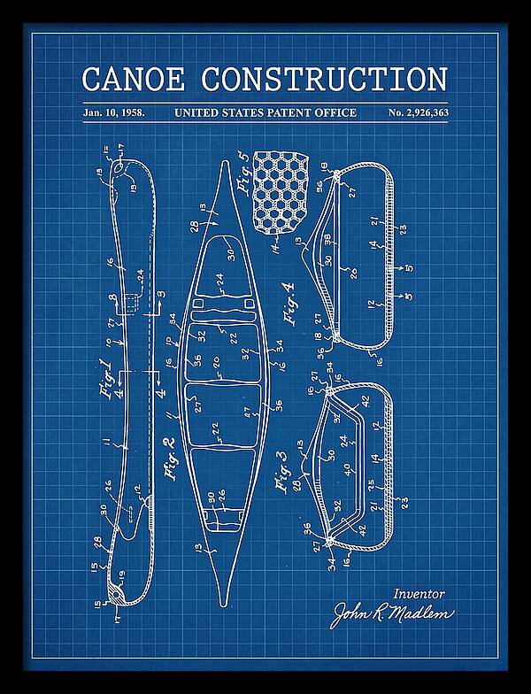 Canoe Blueprint Patent Us2926363a