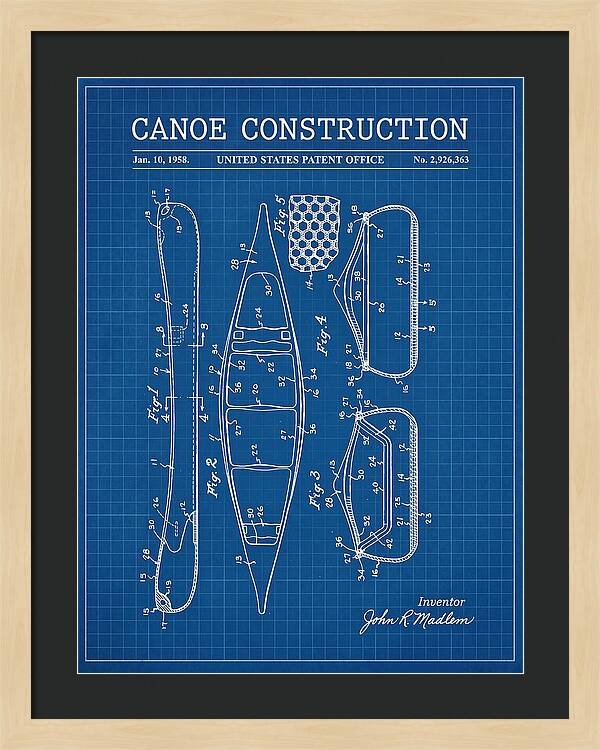 Canoe Blueprint Patent Us2926363a
