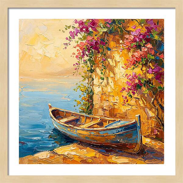 Canoe By The Mediterranean Shore