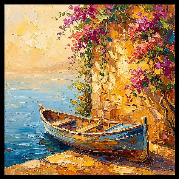 Canoe By The Mediterranean Shore