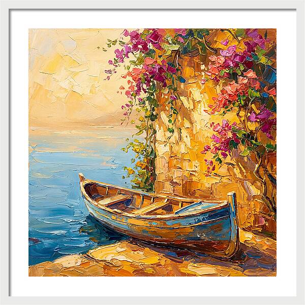 Canoe By The Mediterranean Shore