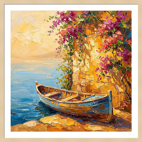 Canoe By The Mediterranean Shore