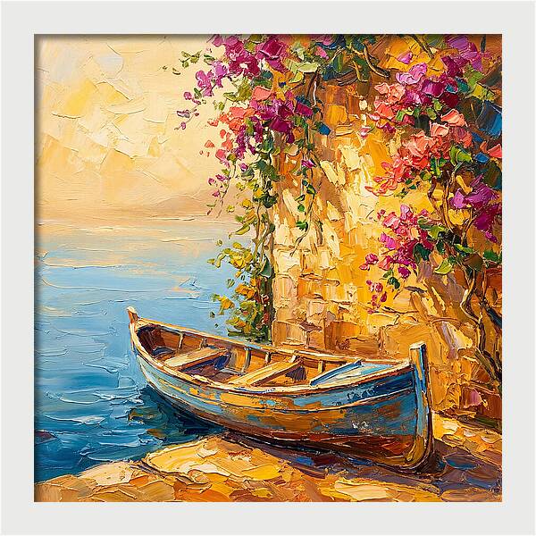 Canoe By The Mediterranean Shore