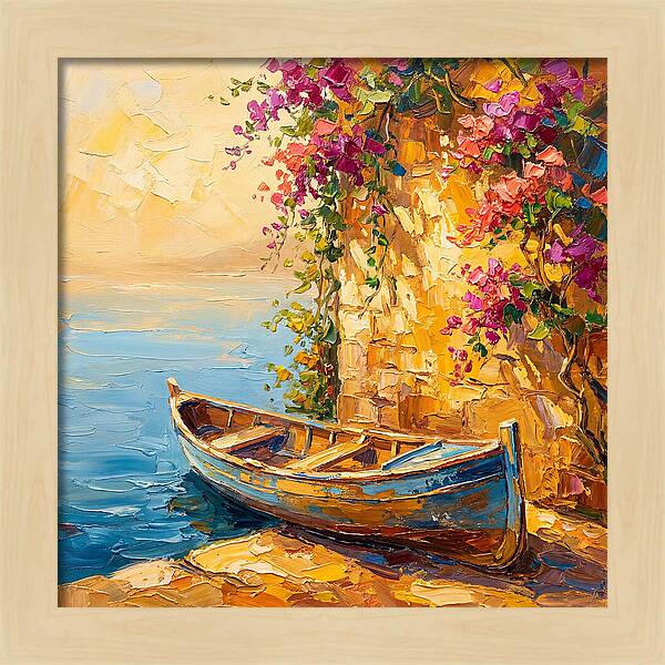 Canoe By The Mediterranean Shore