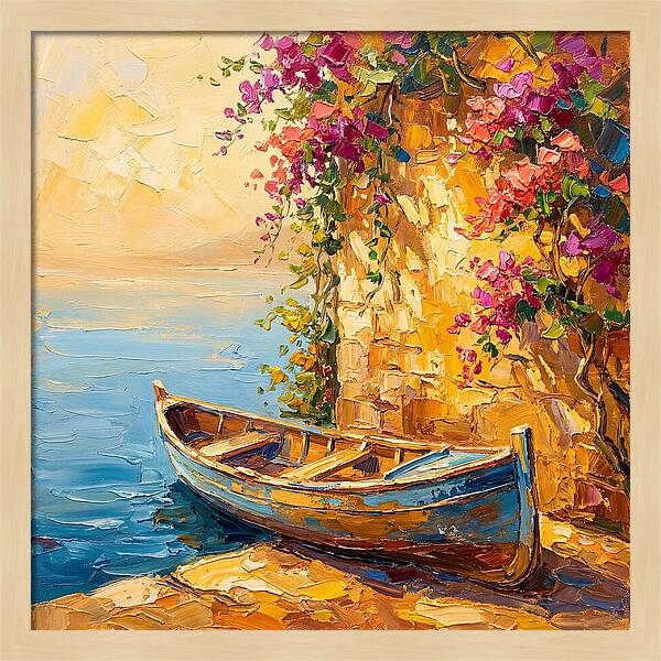 Canoe By The Mediterranean Shore