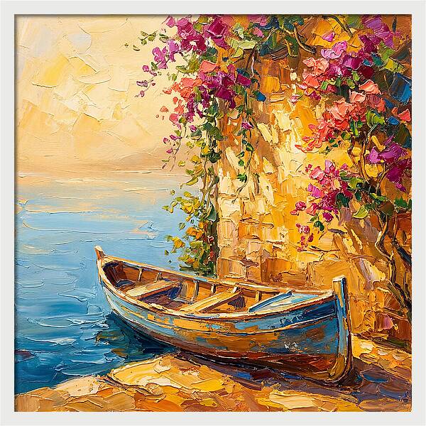 Canoe By The Mediterranean Shore