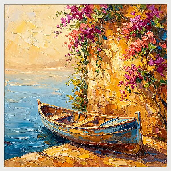 Canoe By The Mediterranean Shore