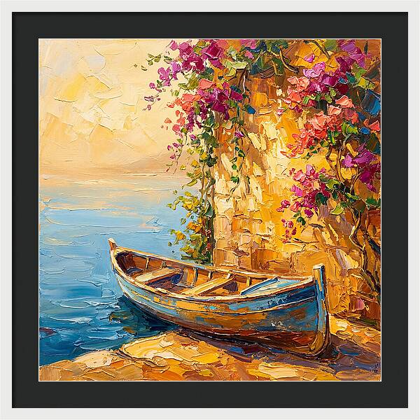 Canoe By The Mediterranean Shore