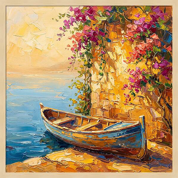 Canoe By The Mediterranean Shore