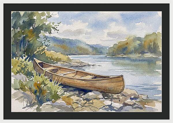 Canoe By The Waters Edge