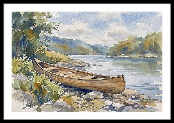 Canoe By The Waters Edge