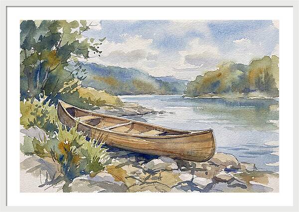 Canoe By The Waters Edge