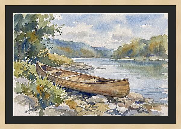 Canoe By The Waters Edge
