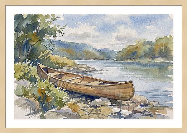 Canoe By The Waters Edge
