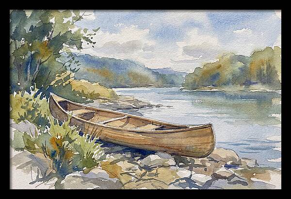 Canoe By The Waters Edge