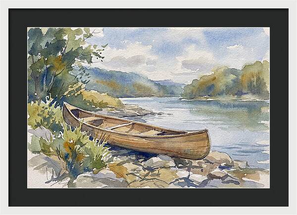 Canoe By The Waters Edge