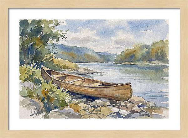 Canoe By The Waters Edge