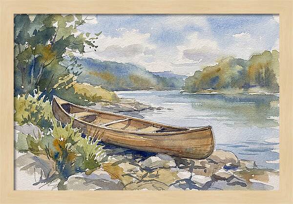 Canoe By The Waters Edge