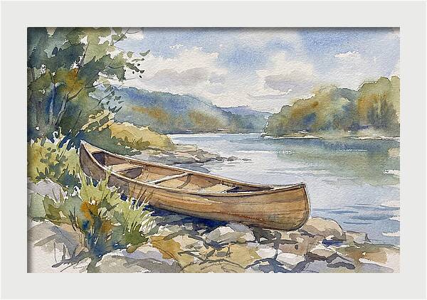 Canoe By The Waters Edge