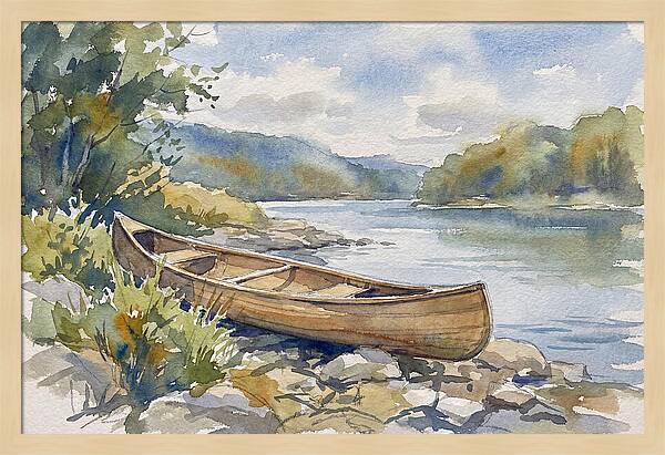 Canoe By The Waters Edge