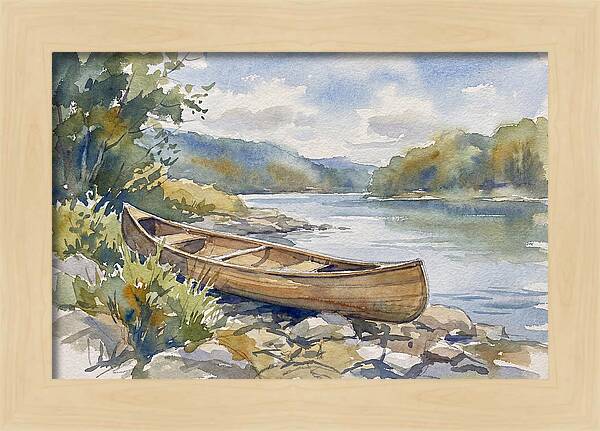 Canoe By The Waters Edge