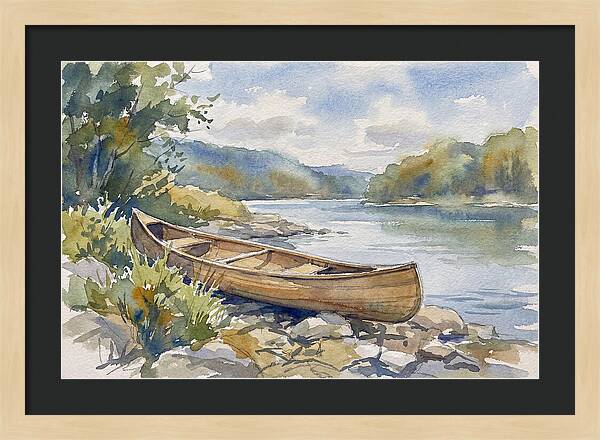 Canoe By The Waters Edge
