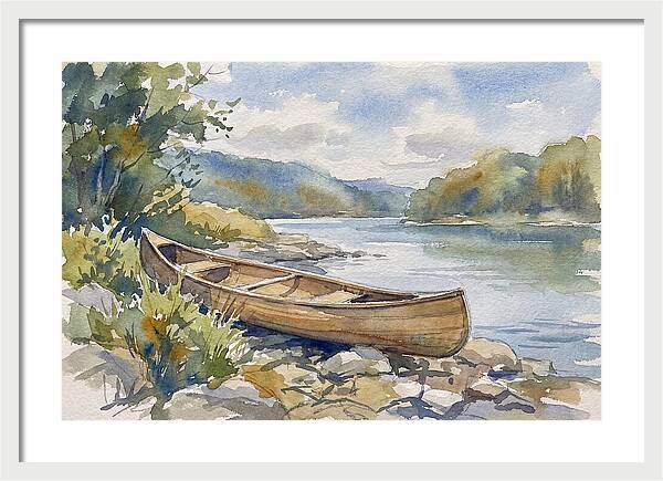 Canoe By The Waters Edge