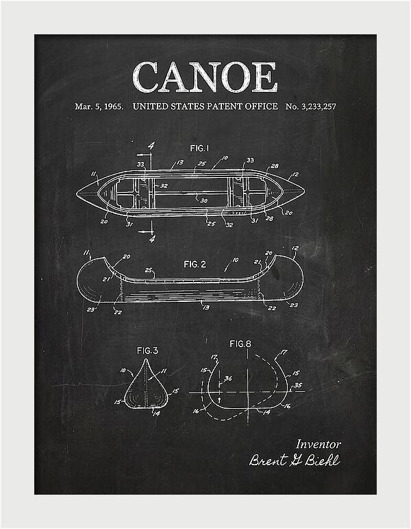 Canoe Chalkboard Patent Us3233257a