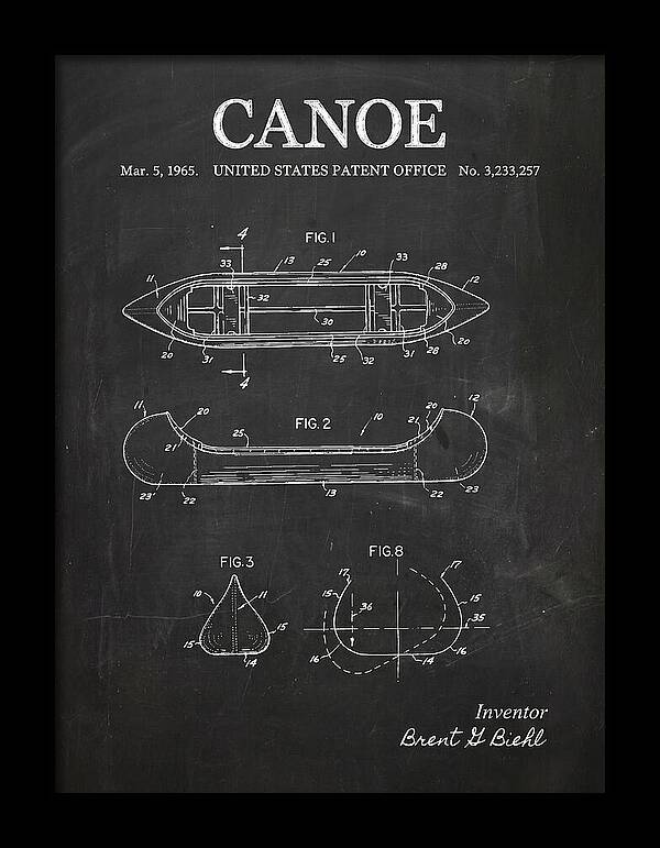 Canoe Chalkboard Patent Us3233257a