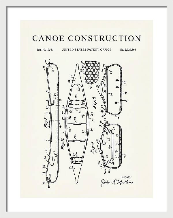 Canoe Minimalist Patent Us2926363a