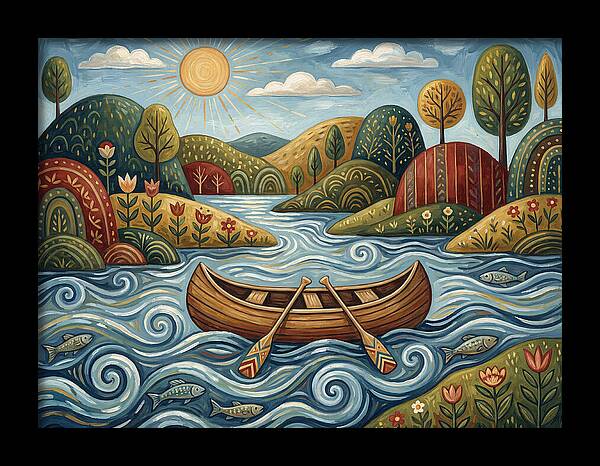 Canoe On A Serene River