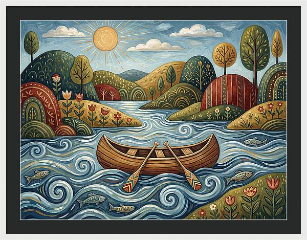 Canoe On A Serene River