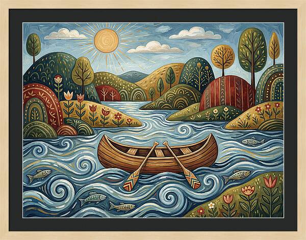 Canoe On A Serene River