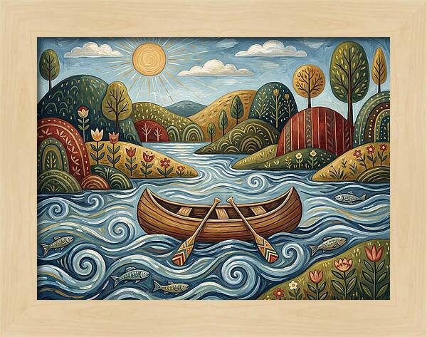 Canoe On A Serene River