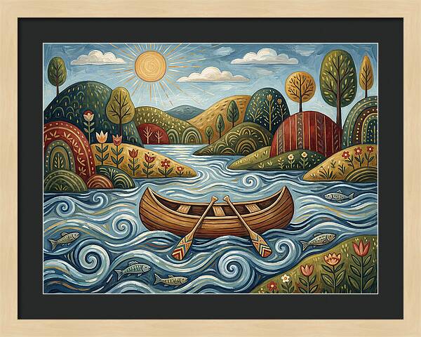 Canoe On A Serene River