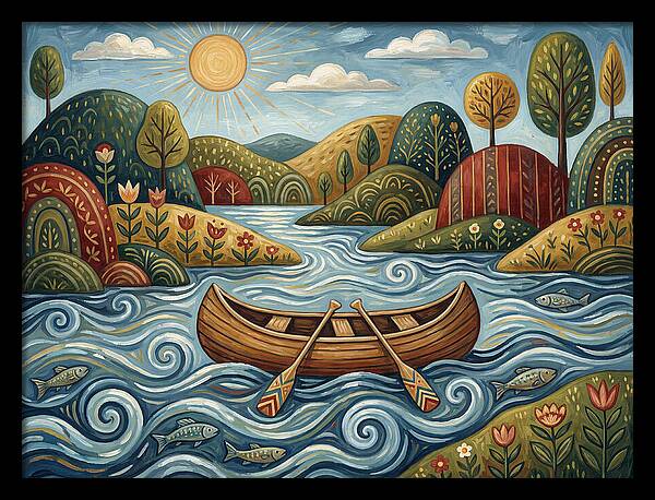 Canoe On A Serene River