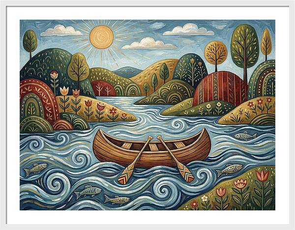 Canoe On A Serene River