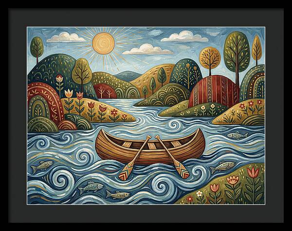 Canoe On A Serene River