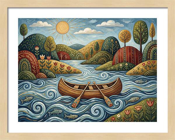 Canoe On A Serene River