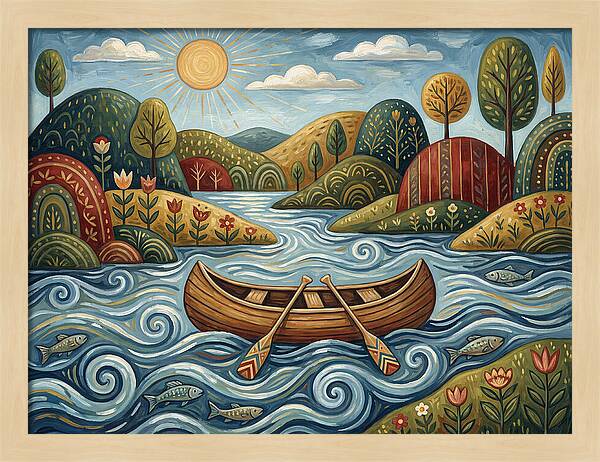 Canoe On A Serene River