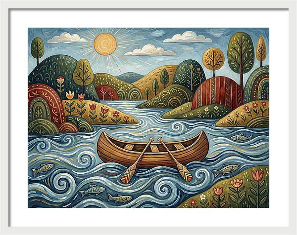 Canoe On A Serene River